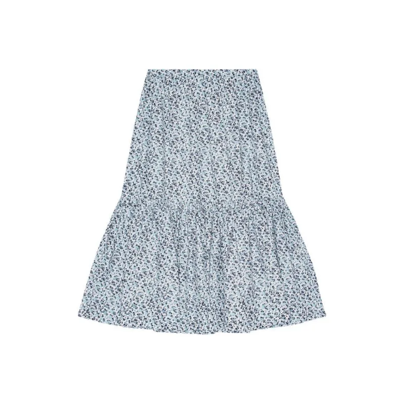 GANNI SS24 Casual Long Skirt Women's Glacier Lake Blue-0