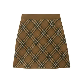 Burberry Casual Short Skirts Women's Taupe Gray