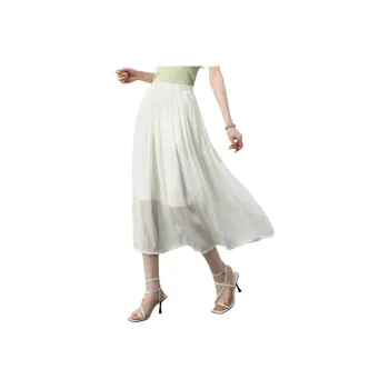 TERRE BLEUE SS24 Casual Long Skirt Women's Apricot