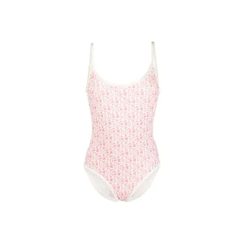 Moncler All-Over Logo Printed Low Cut Swimsuit