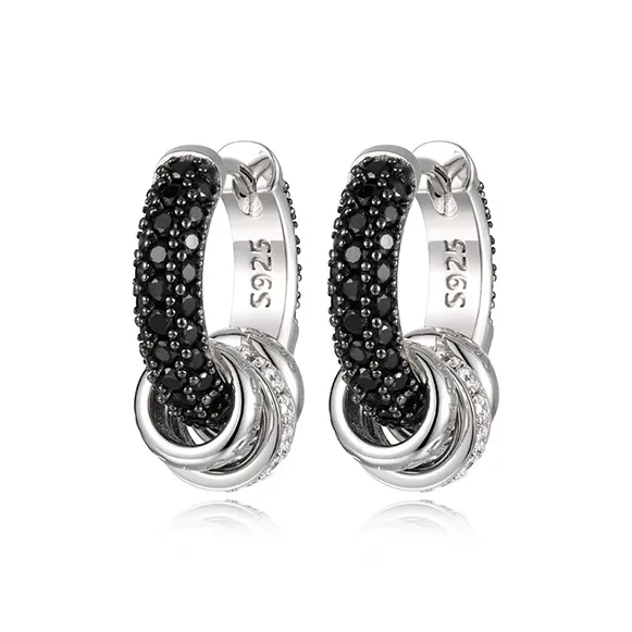 IDEAGEMER 925 Sterling Silver Earrings Men's-5