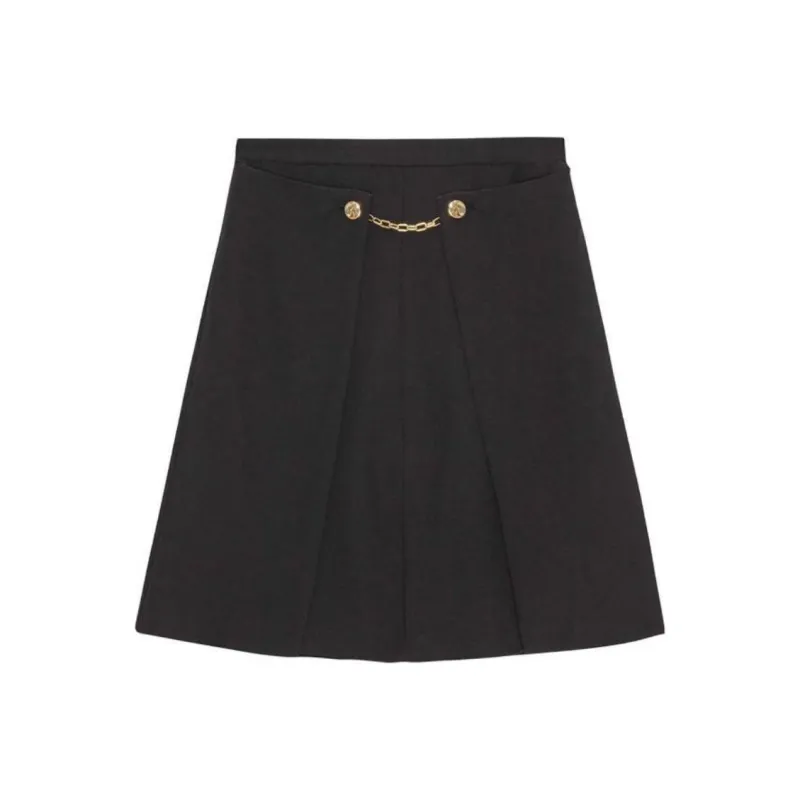 GANNI Chain Link Tailored Midi Skirt-0