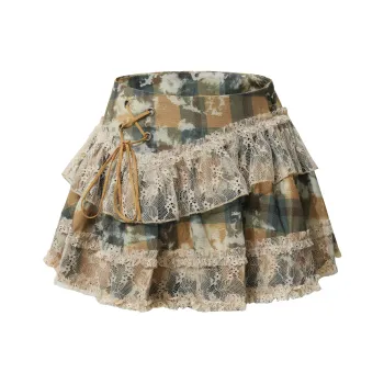 BEAR UNION Casual Short Skirts Women's Yellow