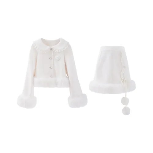 Qiuerle Skirt Set Women's Apricot