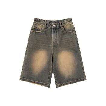NO ONE ELSE Denim Shorts Women's Dark Denim Blue