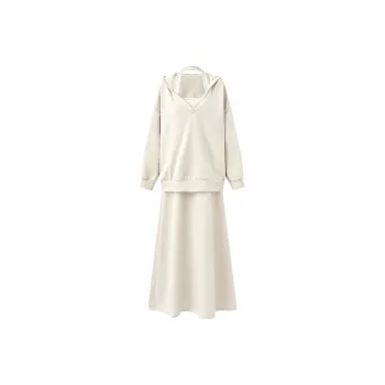 XUANSHU Skirt Set Women's Apricot