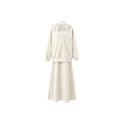 XUANSHU Skirt Set Women's Apricot