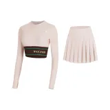 Clay Pink (with Pads)+Clay Pink Pleated Skirt