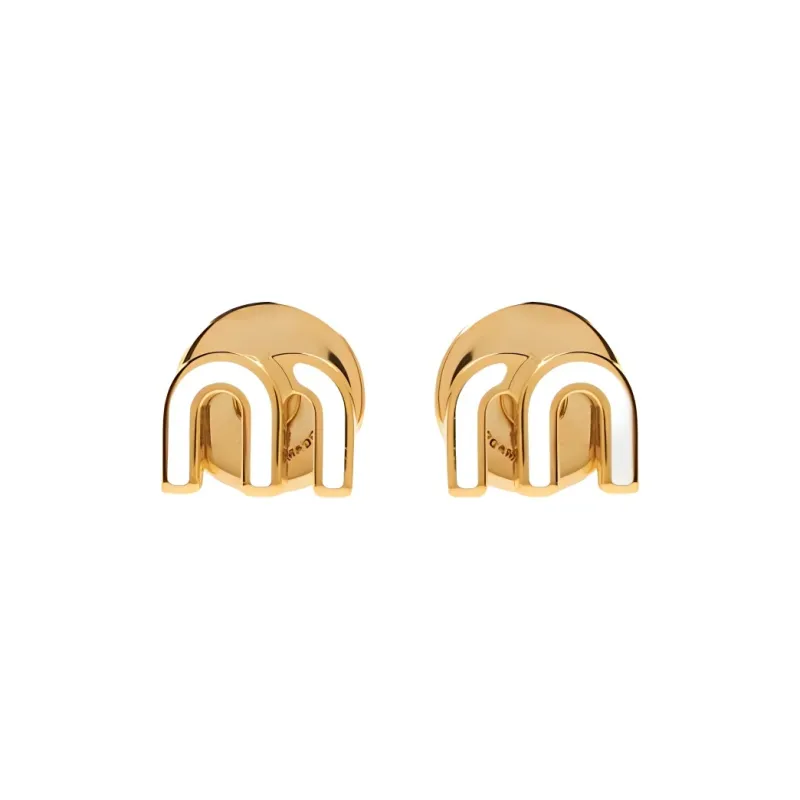 MIU MIU Logo plaque Stud Earrings-2