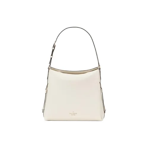 Kate Spade Dumpling Litchi Grain Cow Leather Shoulder Bag Tubas Women's Parchment Paper White