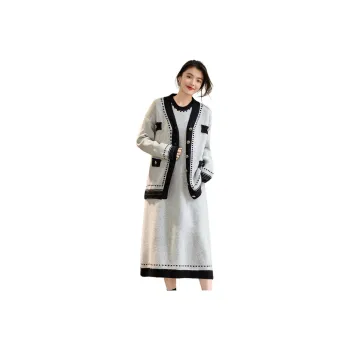 CARBAMMI Skirt Set Women's White Gray