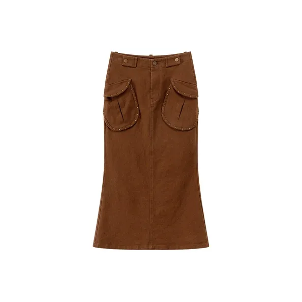 CHUU Casual Short Skirts Women's Coffee-0