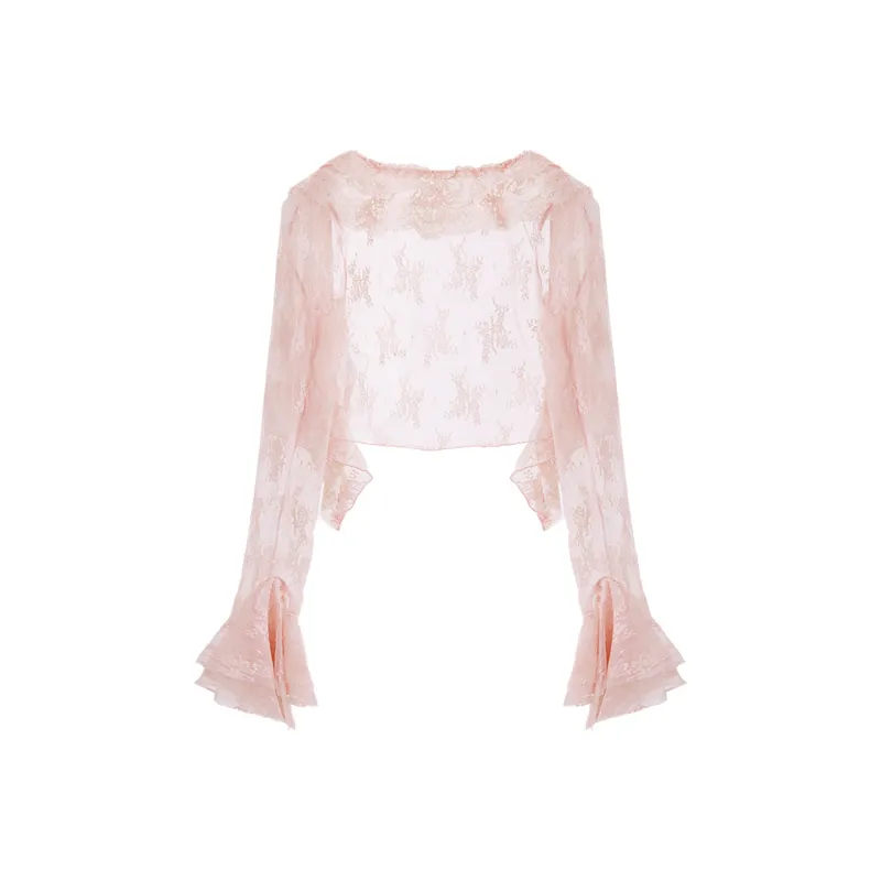 Blovelan Chiffon Shirts Women's Champagne Pink-1
