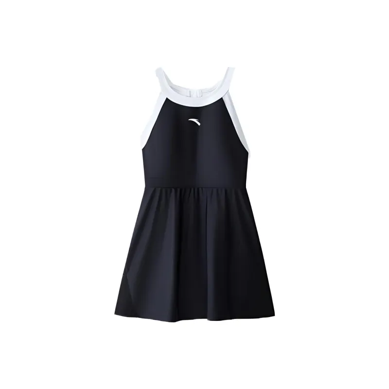 Anta Swim Dresses & Skirts Women's Basic Black/Pure White-0
