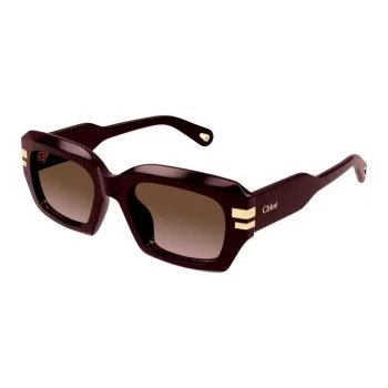 Chloe Plastic Square Sunglasses Women's Red