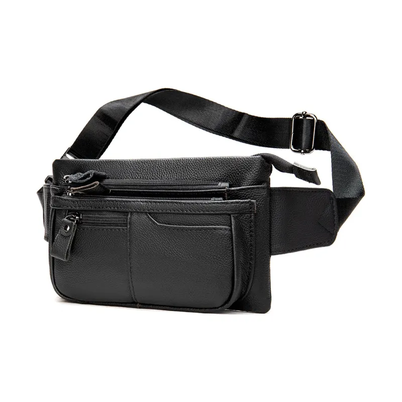 DOSRFINI Cow Leather Fanny Pack Regular Men's Multicolor-4