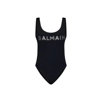 BALMAIN Logo Printed One Piece Swimsuit