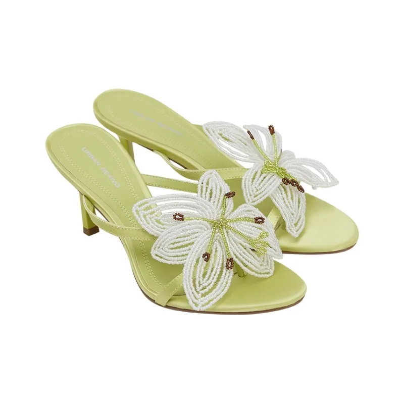 URBAN REVIVO Slide Slippers Women's Green-1