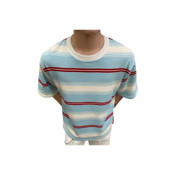 DANGERTIGER T Shirts Unisex Blue White Stripes