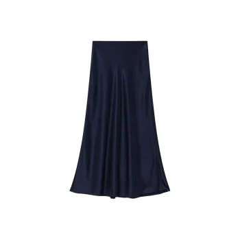 COVERINS Casual Long Skirts Women's Navy Blue