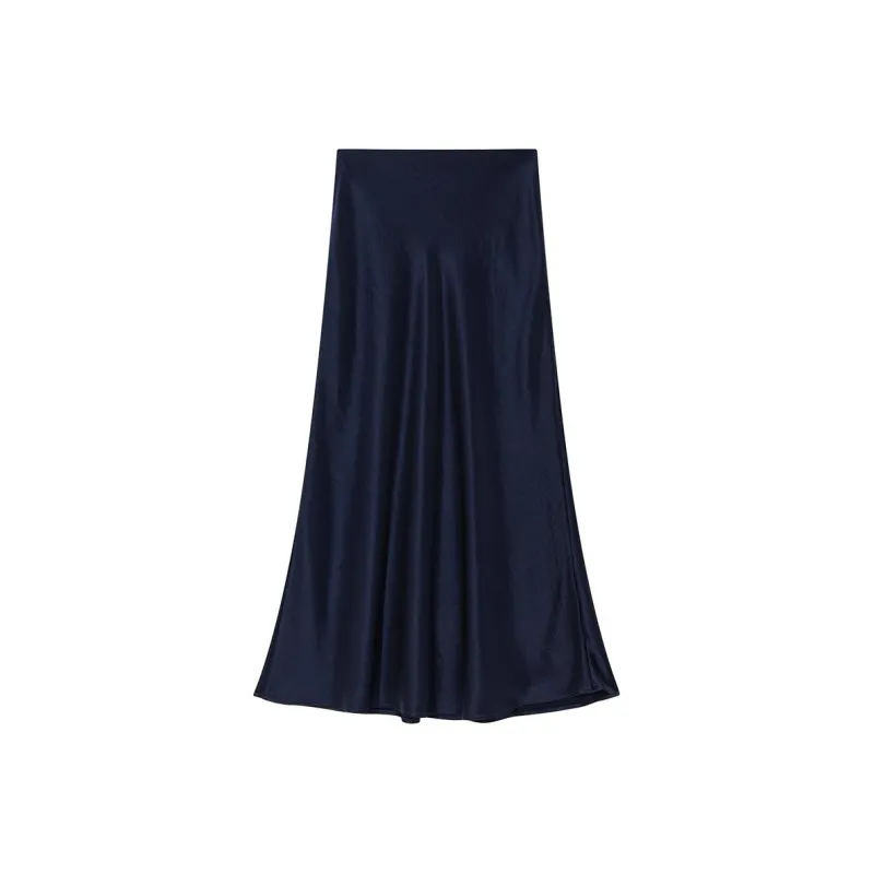 COVERINS Casual Long Skirt Women's Navy Blue-0