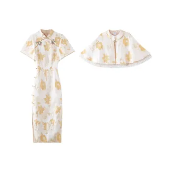 JINYE ORIENTAL Cheongsam Women's Apricot Yellow