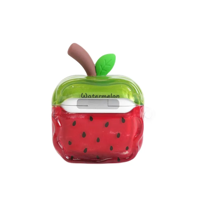 Wei Xin Apple AirPods 4/2/3/4th Generation/AirPods Pro/Pro 2 TPU Wave Edge Watermelon Pendant Headphone Cases-3