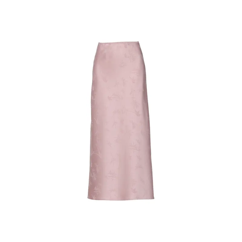 DPLAY Casual Long Skirt Women's Pink Lily Of The Valley-0