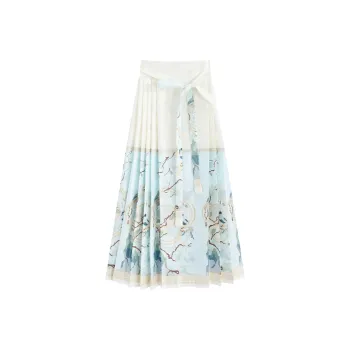SNZX Casual Long Skirts Women's Ecru