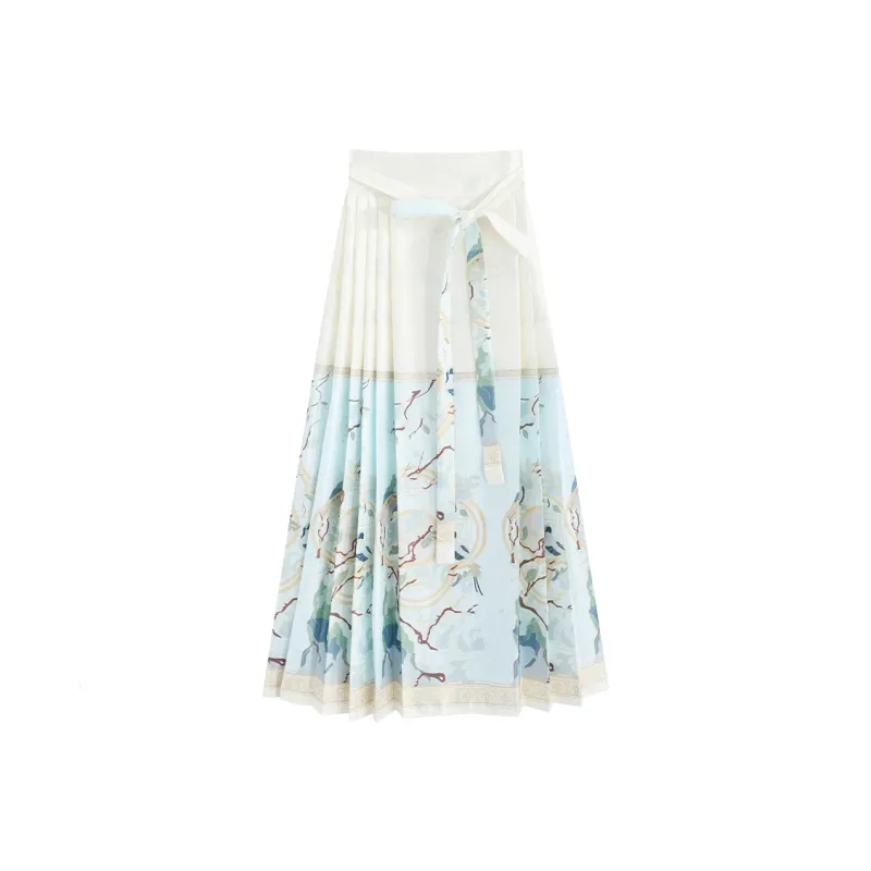 SNZX Casual Long Skirts Women's Ecru-0