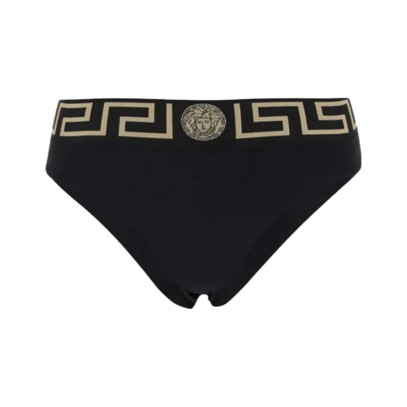 VERSACE Greca Printed Waistband Bikini Bottoms-0