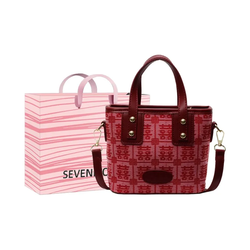 SEVENMOONS Fabric Handbag Women's Joyful Pink/Joyful Red/Heart Red/Burgundy-3