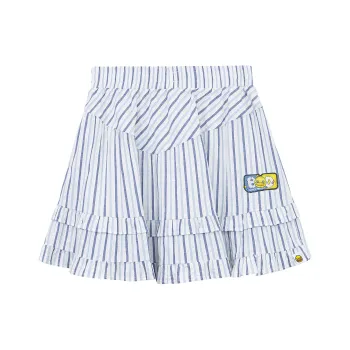 B.Duck Casual Short Skirts Women's Blue White Stripes