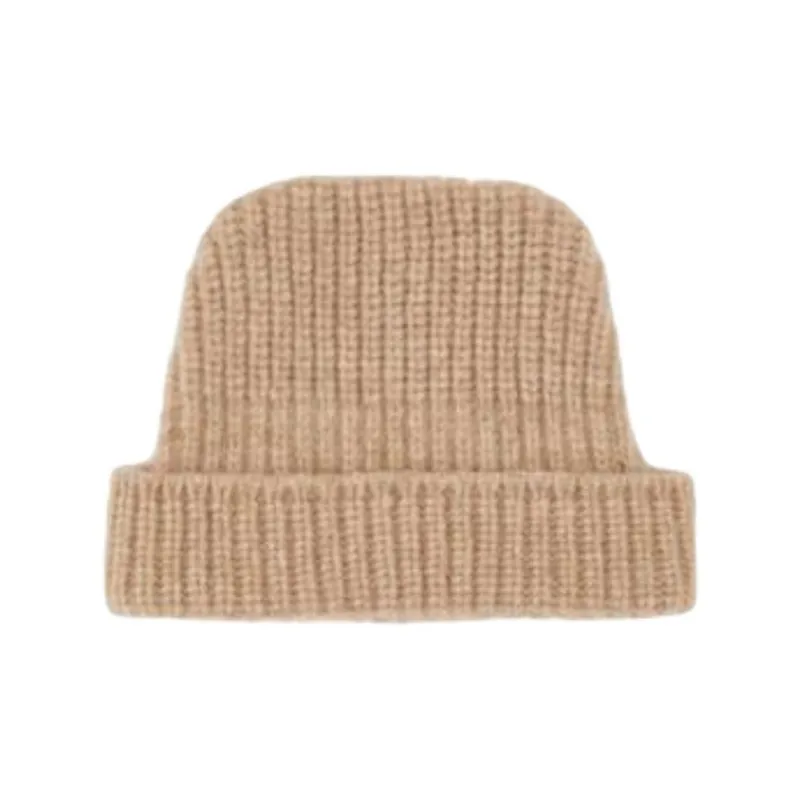 FERRAGAMO Alpaca, Wool, Polyamide, Leather Beanies Unisex Camel-1