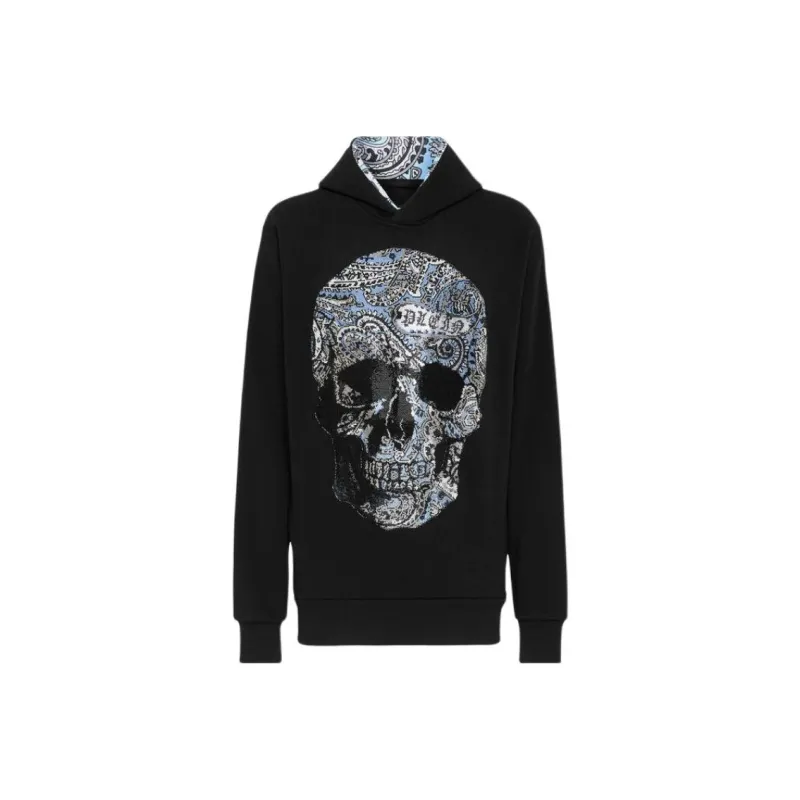 PHILIPP PLEIN Rhinestone embellished Skull Hoodie-0