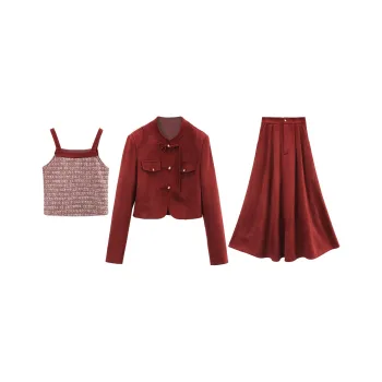 A Paradise For Awakening Skirt Set Women's Burgundy