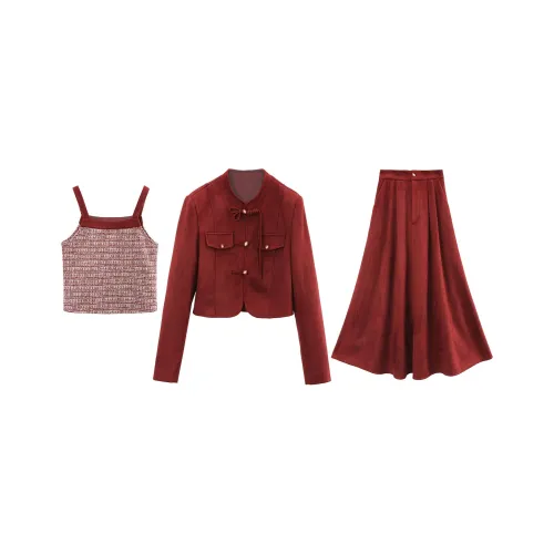 A Paradise For Awakening Skirt Set Women's Burgundy