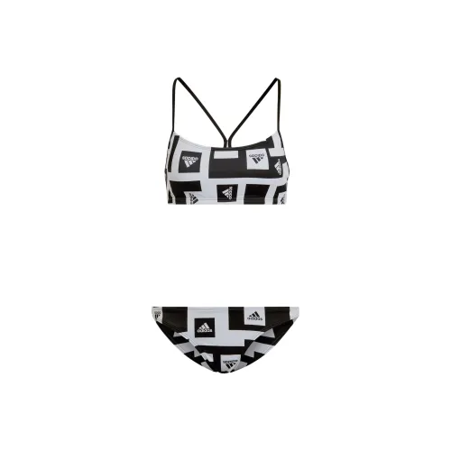 Adidas LOGO GRAPHIC BIKINI Two Piece Swimsuits Women's White/Black