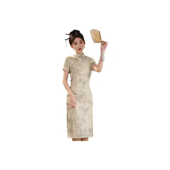 MJ Cheongsams Women's Gray White