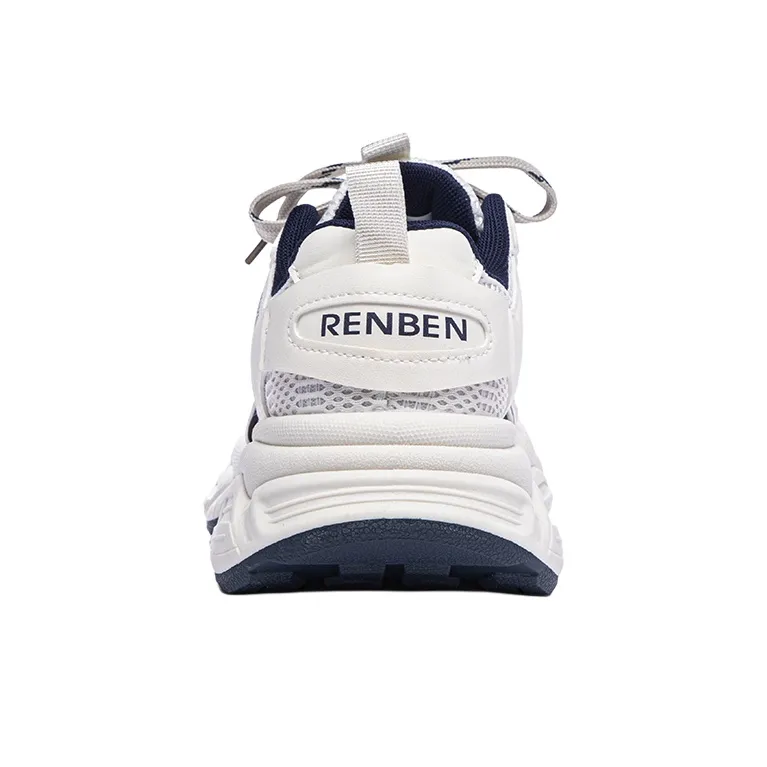 RENBEN Slip Resistant, Abrasion Resistant, Rebound Resistant Low Top Casual Shoes Women's White Blue-3