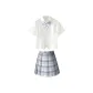 Cinched Waist White Short+Misty River 39cm+Bow Tie