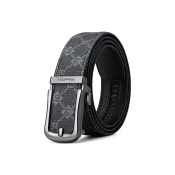 WilliamPOLO Cow Leather/PVC Leather Belts Men's 3.5cm Width