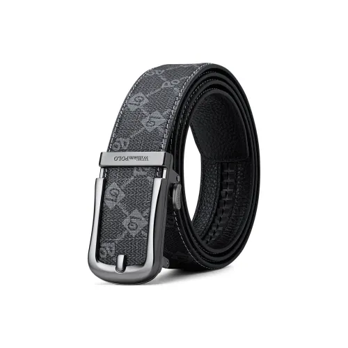 WilliamPOLO Cow Leather/PVC Leather Belts Men's 3.5cm Width