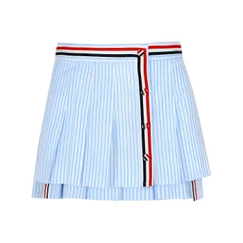 THOM BROWNE Madras Mini Pleated Wrap Skirt