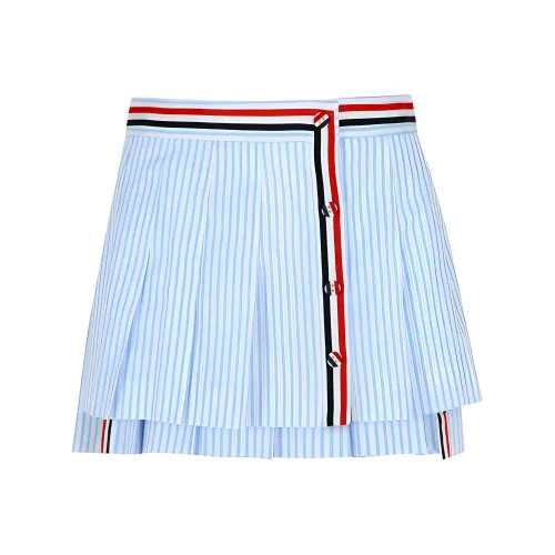 THOM BROWNE Madras Mini Pleated Wrap Skirt