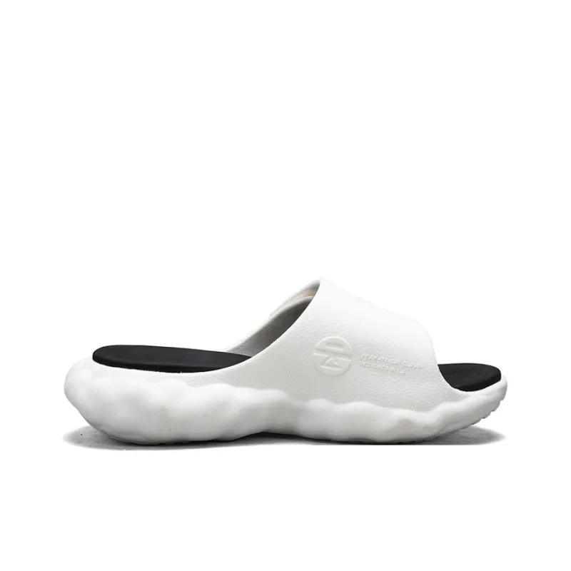 PEAK State Pole Cloud Slip Resistant Cushioning Slide Slippers Men's Super Light White Dark Blue-1