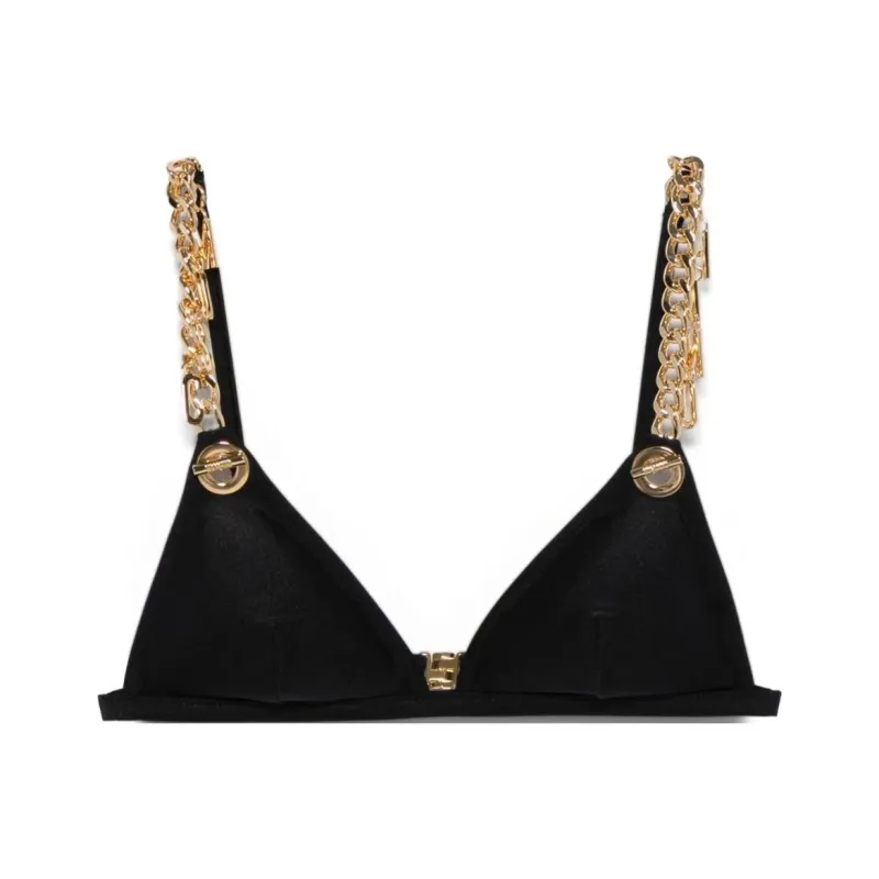 MOSCHINO Lettering charm Bikini Top-0