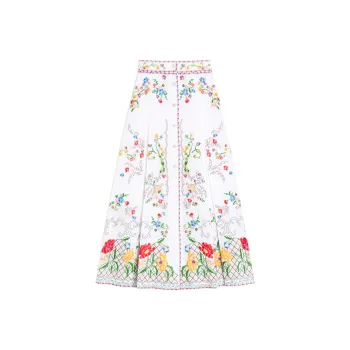 Valentino SS25 Casual Long Skirt Women's White