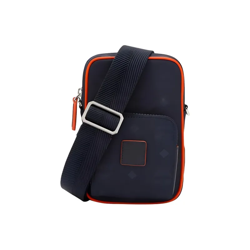 MCM Klassik Visetos Nylon Camera Bag Shoulder Bag Crossbody Bag Mini Men's Navy Blue-0