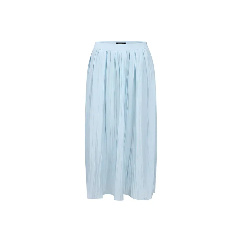 URBAN REVIVO Casual Long Skirt Women's Aqua Blue-0
